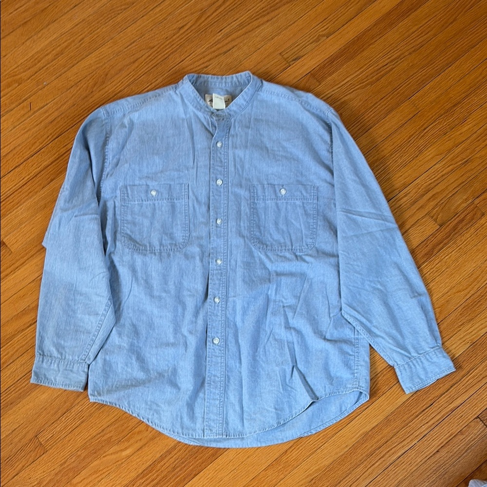 Eddie Bauer Men's Denim Button Up - Large
